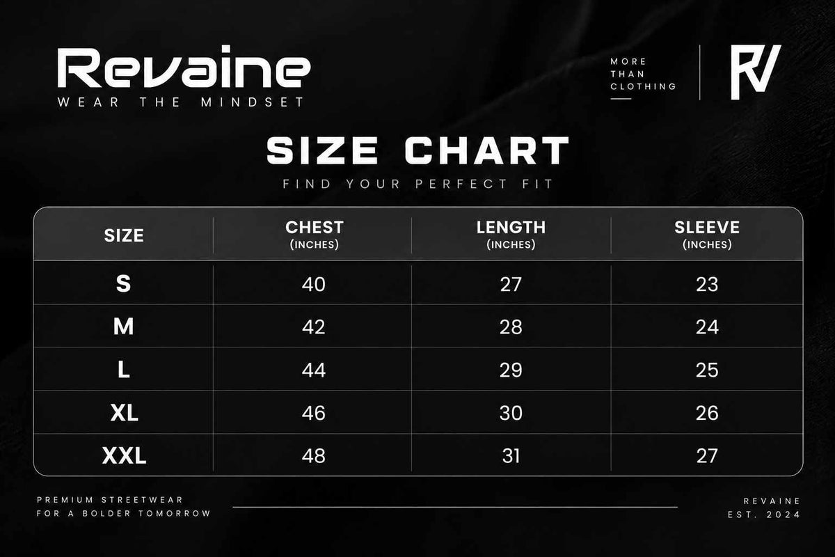 REVAINE Size Chart