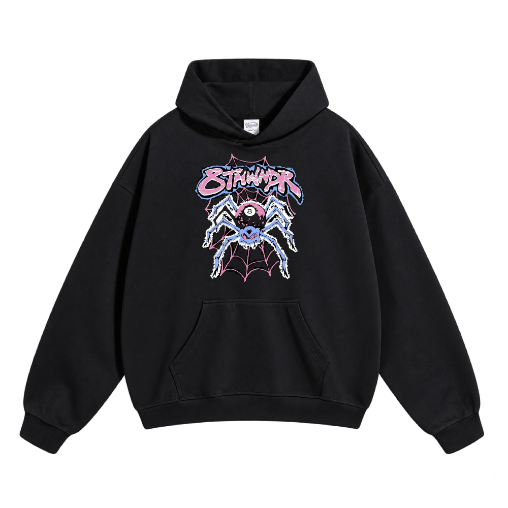 Oversized Crimson Web Hoodie