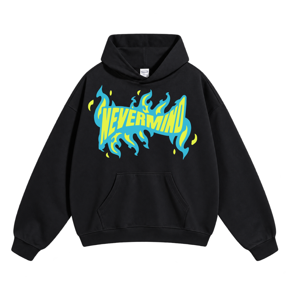Oversized Nevermind Flame Hoodie